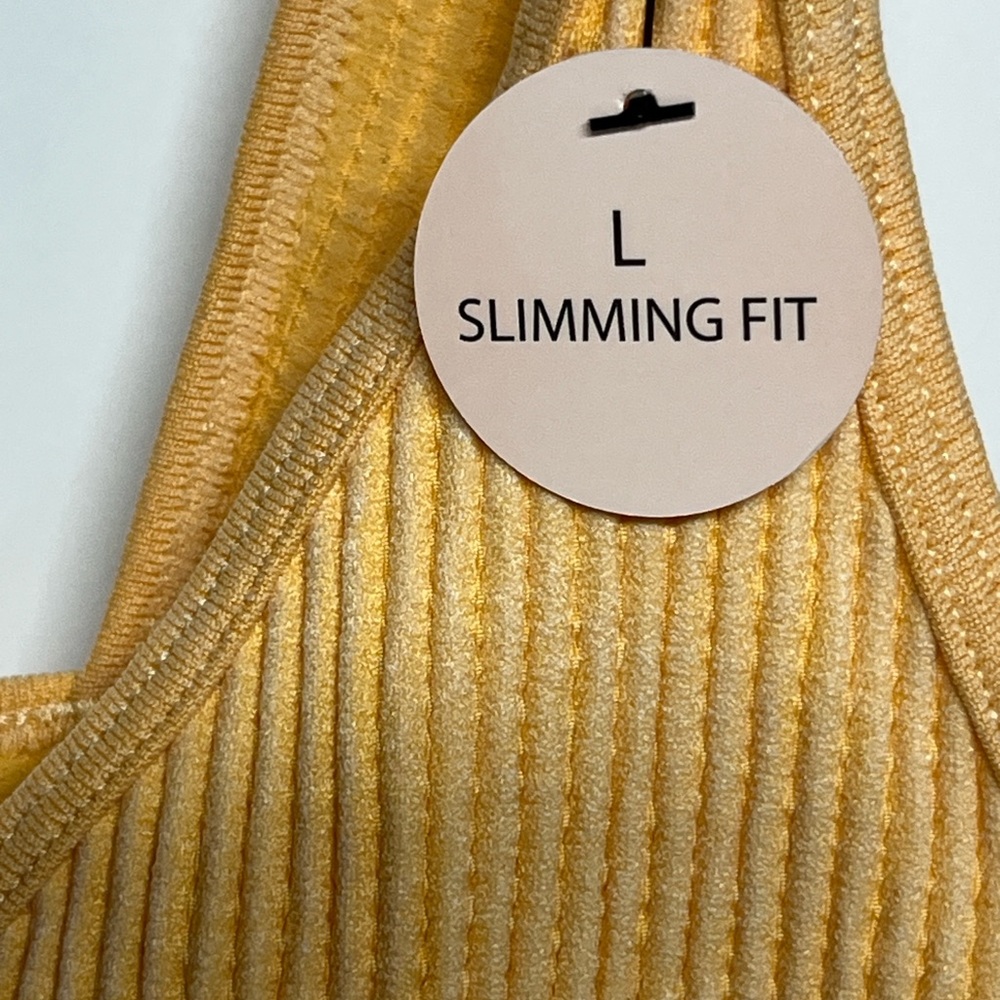 Yellow Ribbed Tank Top - Picture 4 of 8